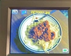Dinner up close on a buyer's camera screen